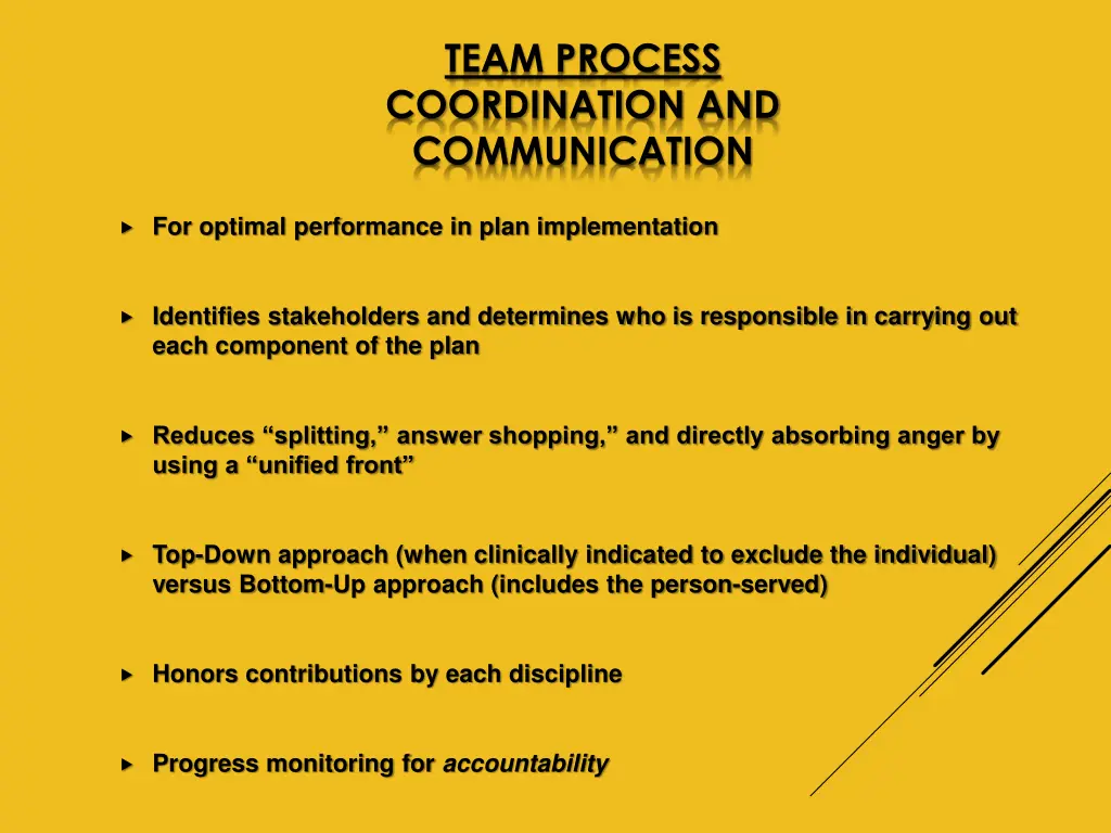 team process coordination and communication