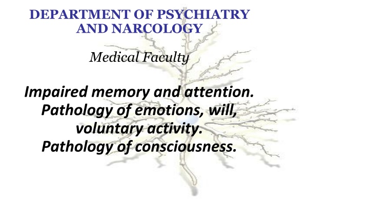 department of psychiatry and narcology