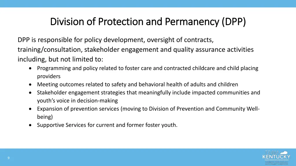 division of protection and permanency