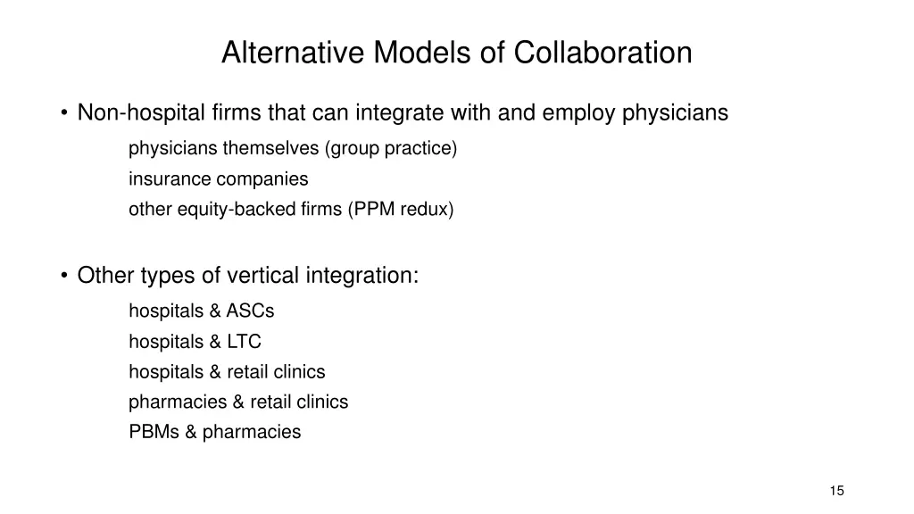 alternative models of collaboration