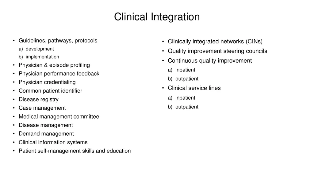 clinical integration