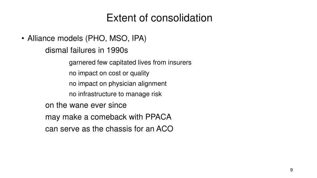 extent of consolidation