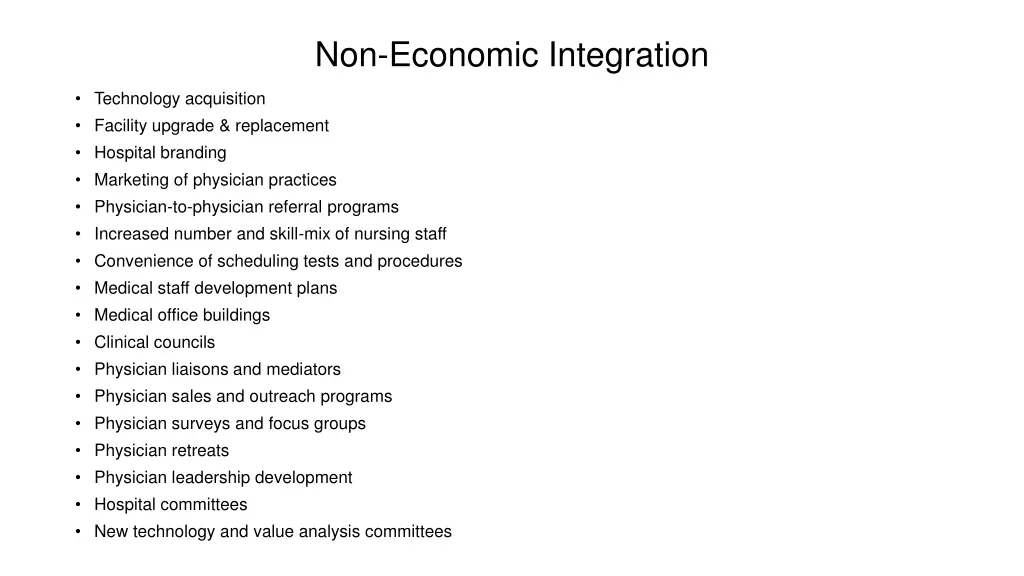 non economic integration