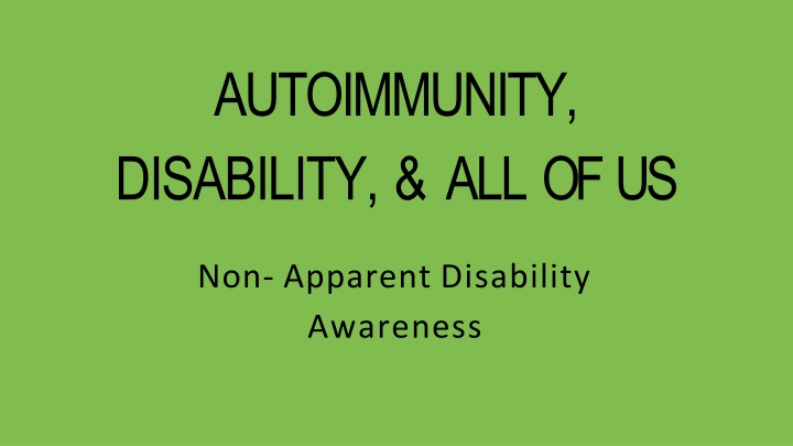 autoimmunity disability all of us