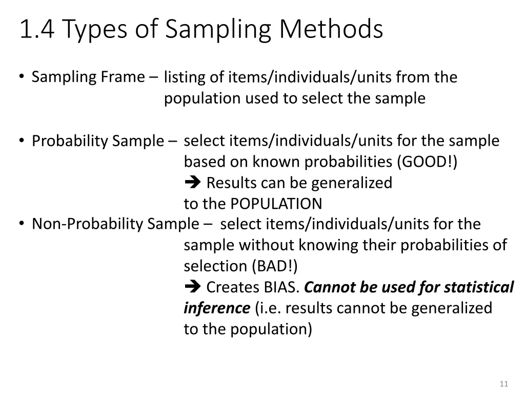 1 4 types of sampling methods