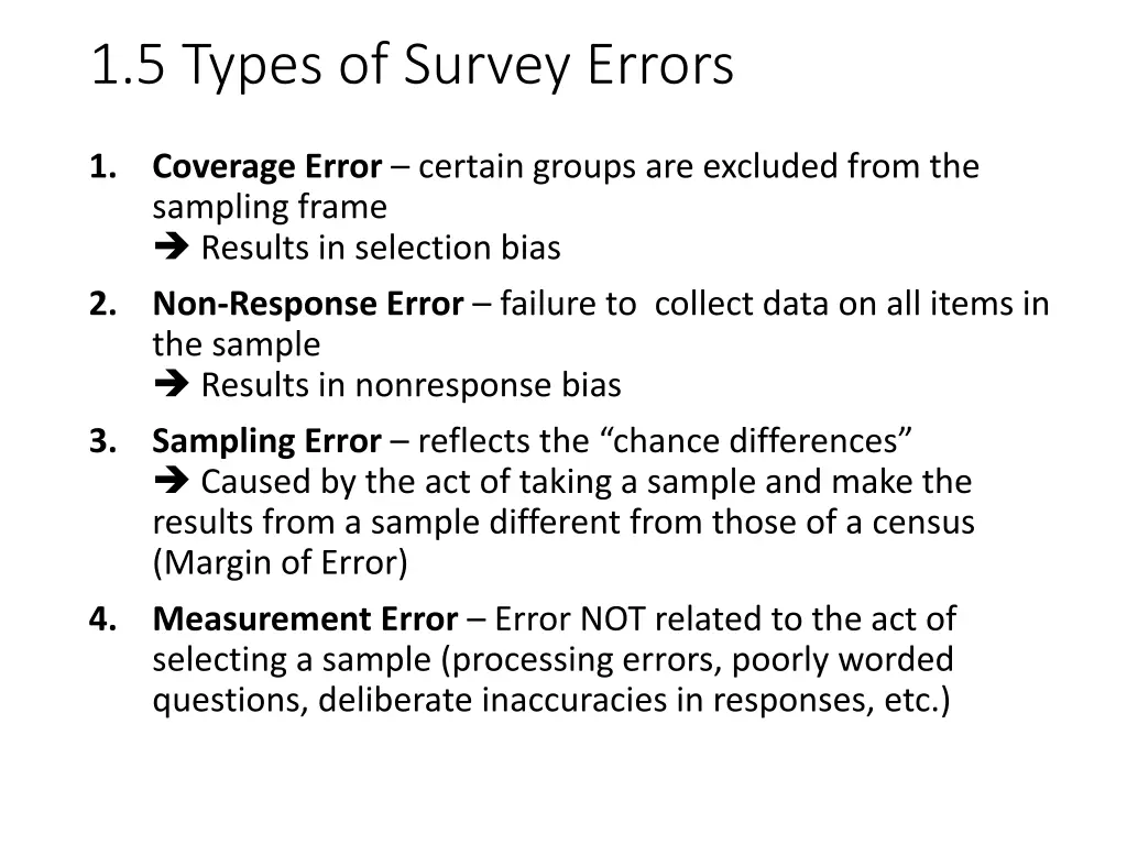 1 5 types of survey errors