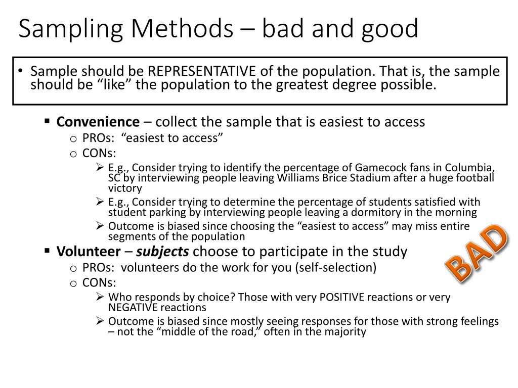 sampling methods bad and good 1