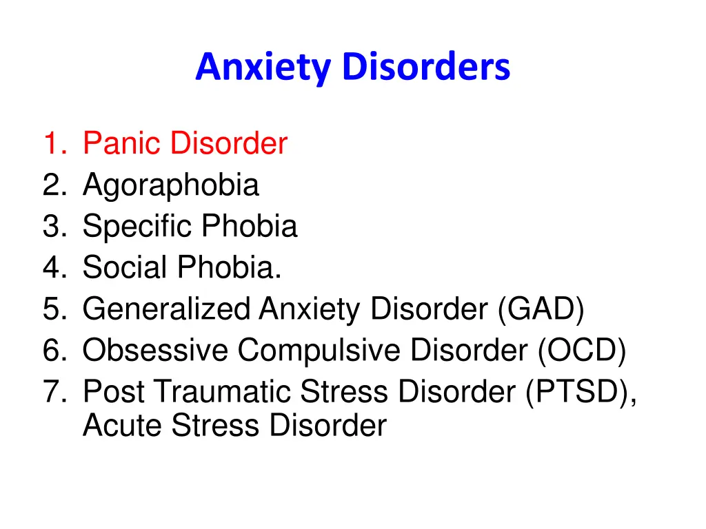 anxiety disorders 1