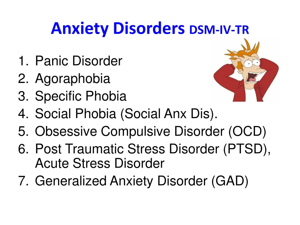 anxiety disorders dsm iv tr