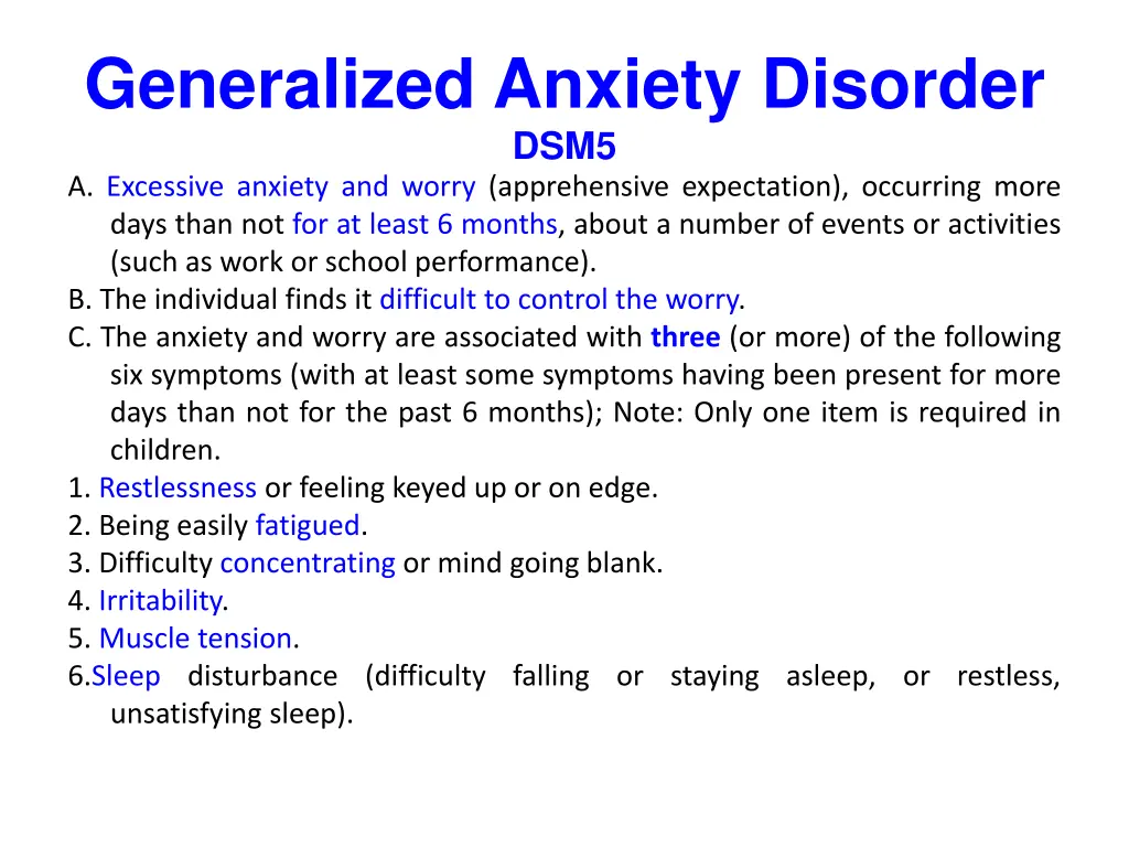 generalized anxiety disorder dsm5 a excessive