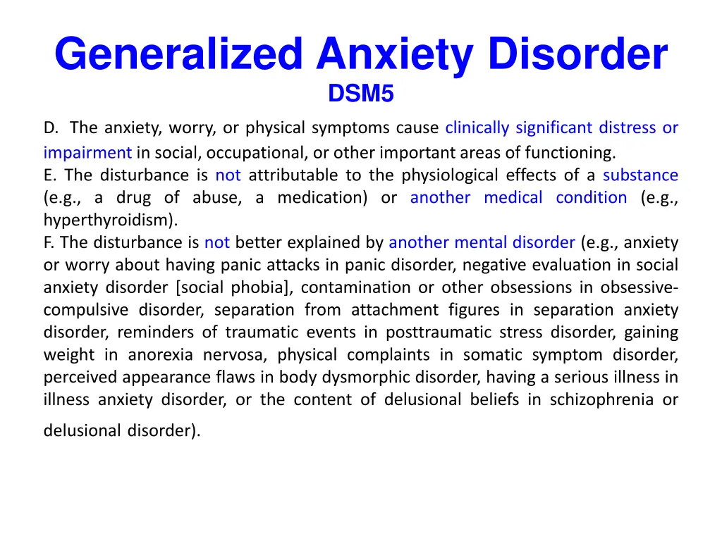 generalized anxiety disorder dsm5