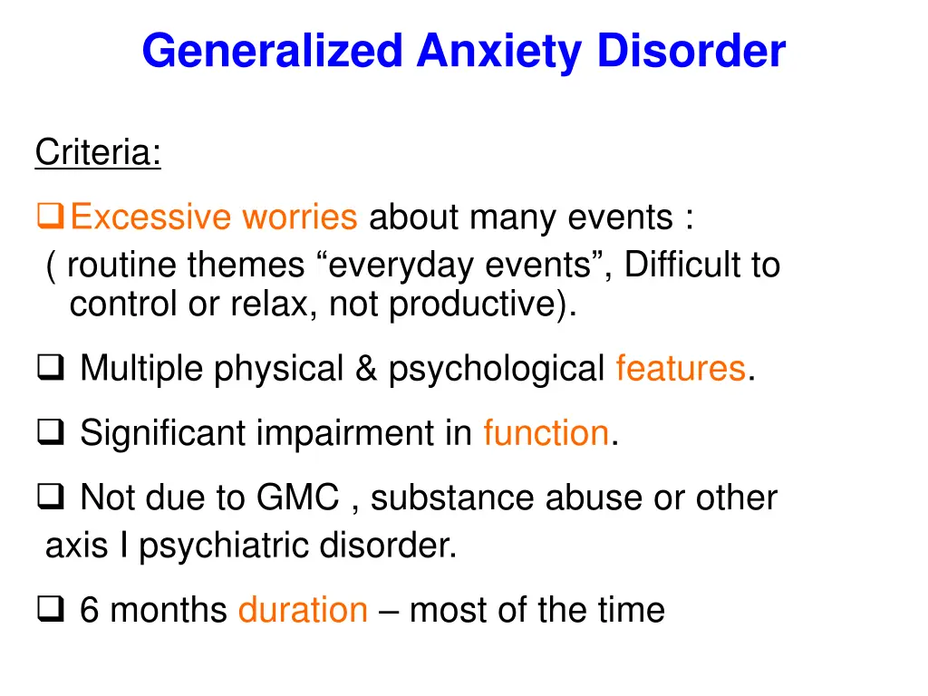 generalized anxiety disorder