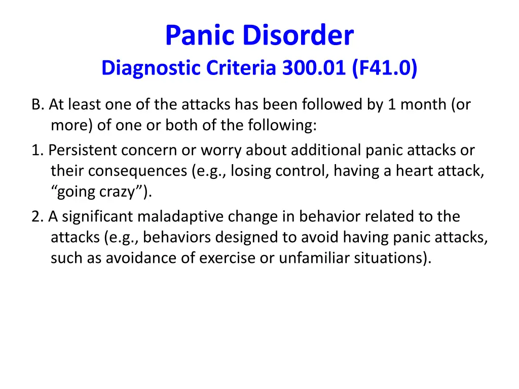 panic disorder diagnostic criteria 300 01 f41 0 2