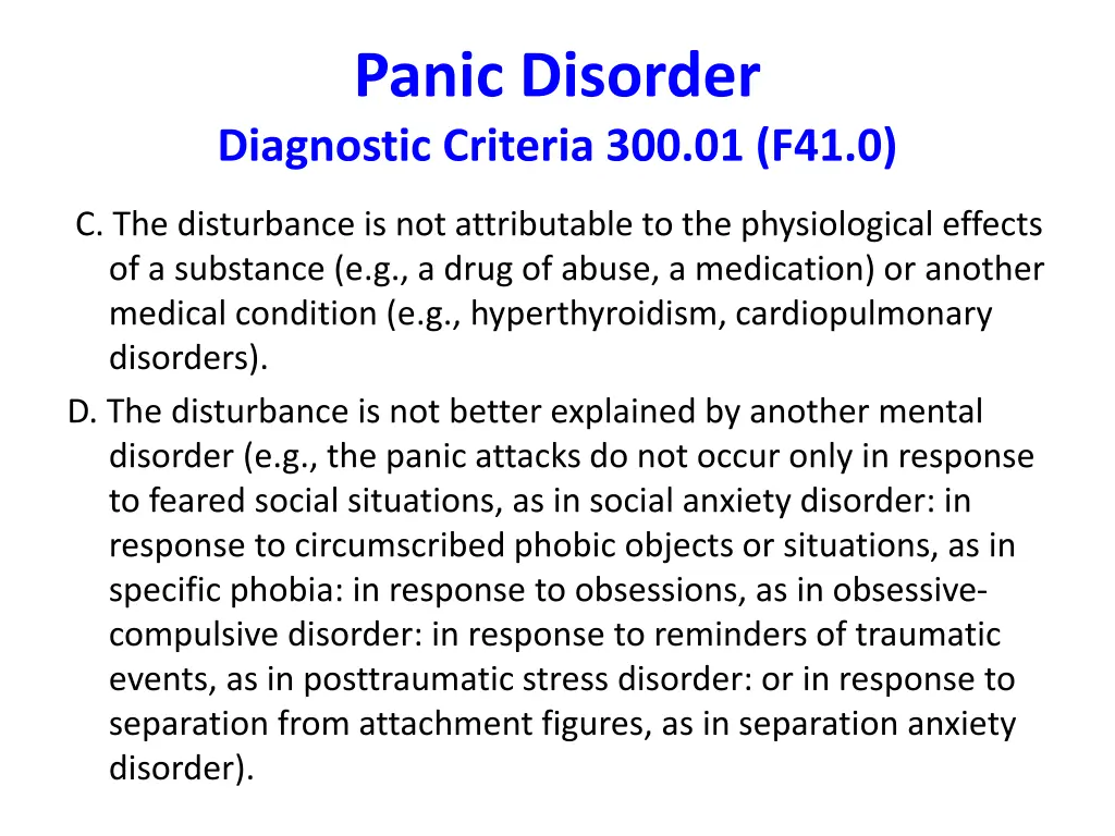 panic disorder diagnostic criteria 300 01 f41 0 3
