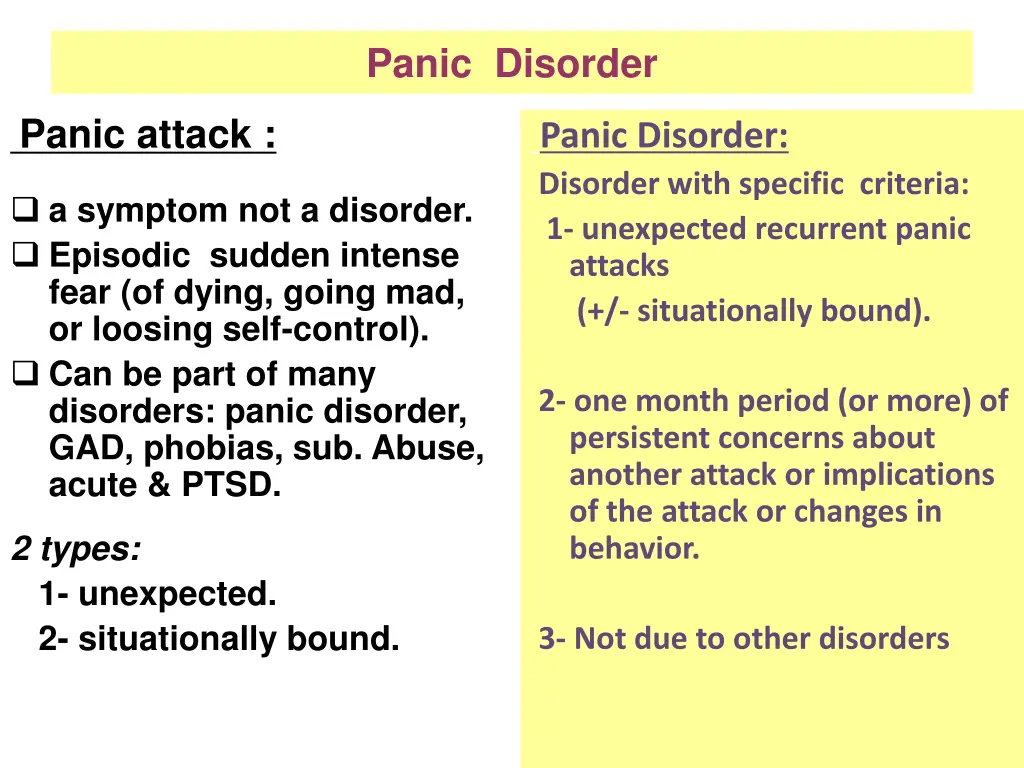 panic disorder