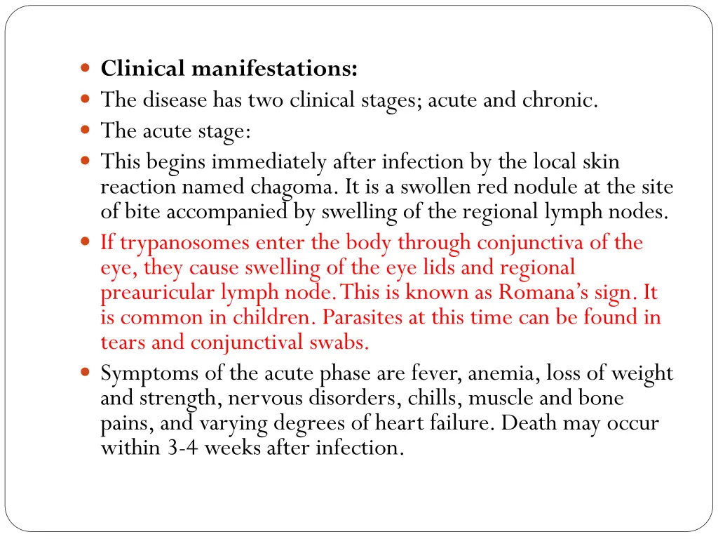 clinical manifestations the disease