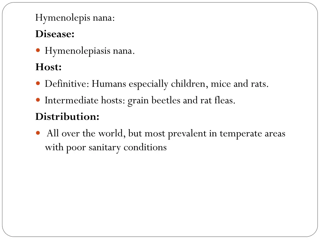 hymenolepis nana disease hymenolepiasis nana host