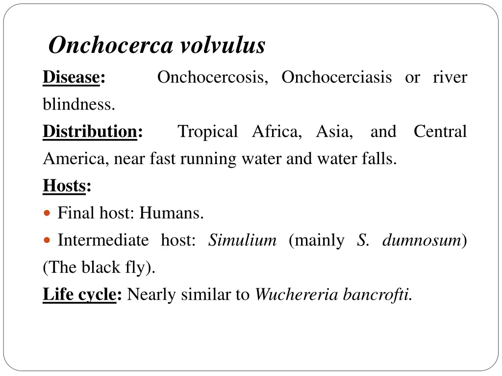 onchocerca volvulus disease blindness