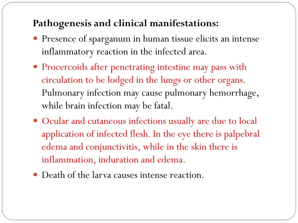 pathogenesis and clinical manifestations presence