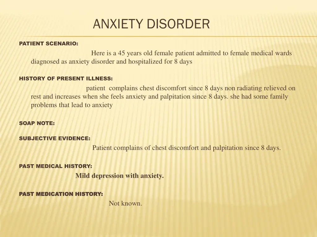 anxiety disorder