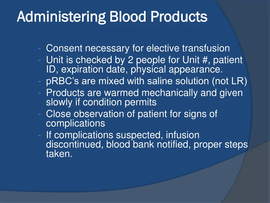 administering blood products administering blood