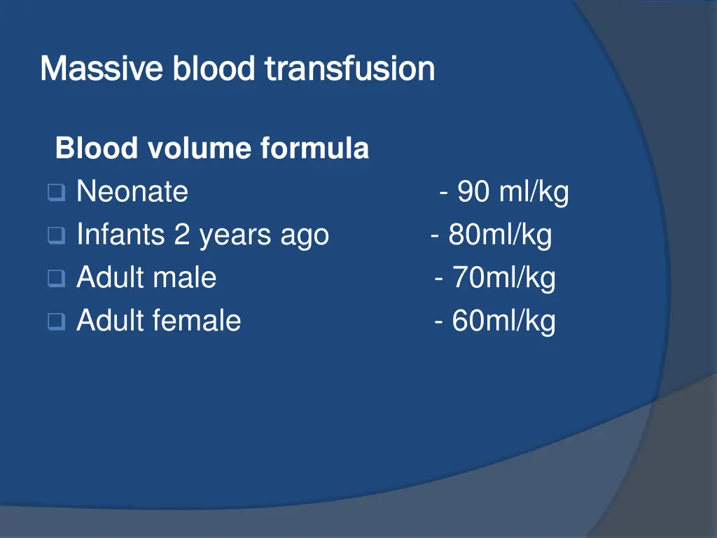 massive blood transfusion massive blood