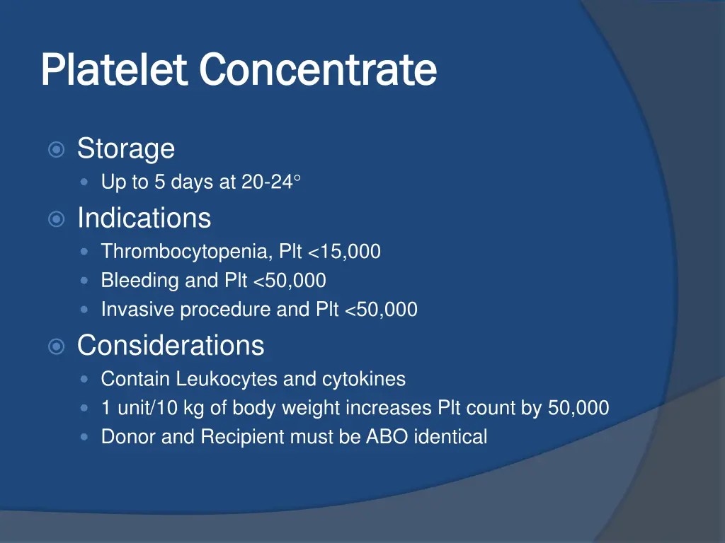 platelet concentrate platelet concentrate