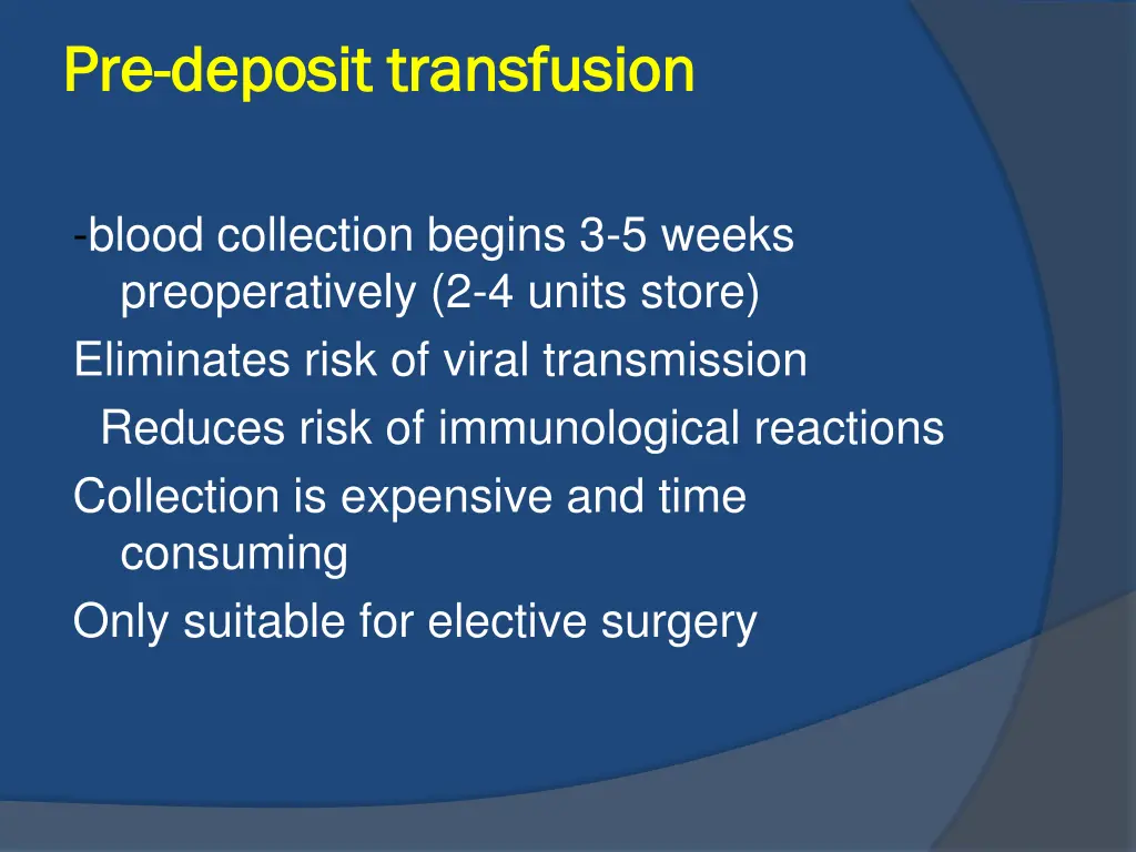 pre pre deposit transfusion deposit transfusion