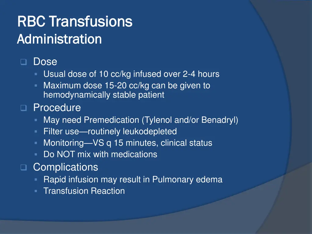 rbc transfusions rbc transfusions administration