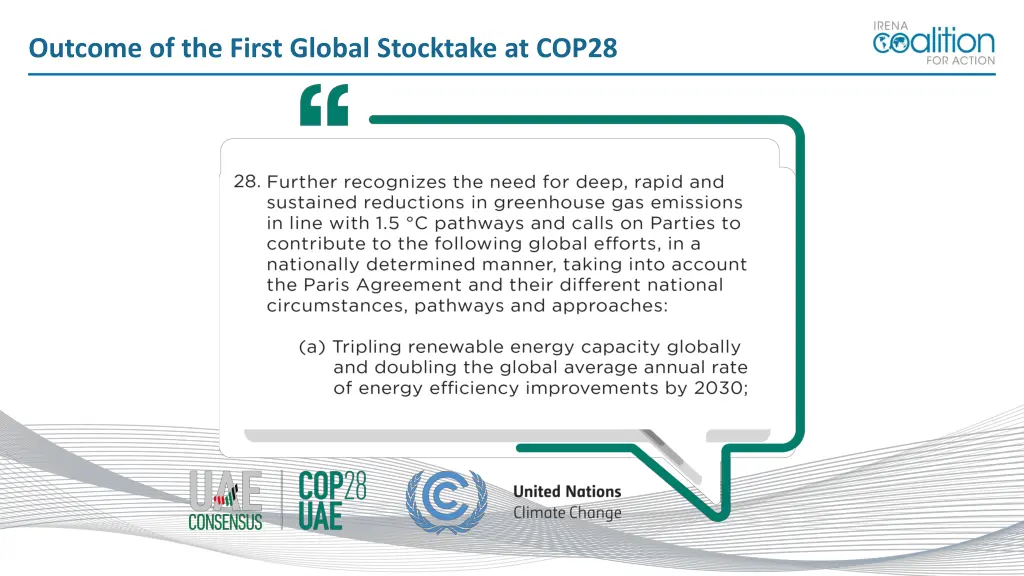 outcome of the first global stocktake at cop28