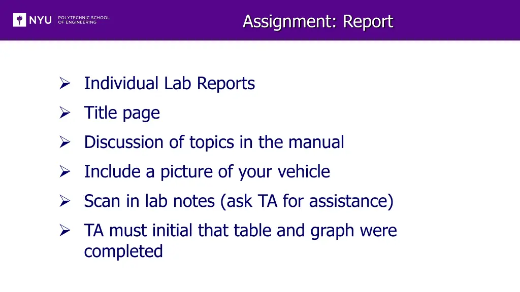 assignment report