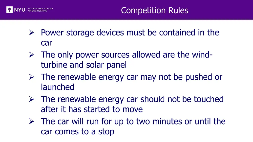 competition rules