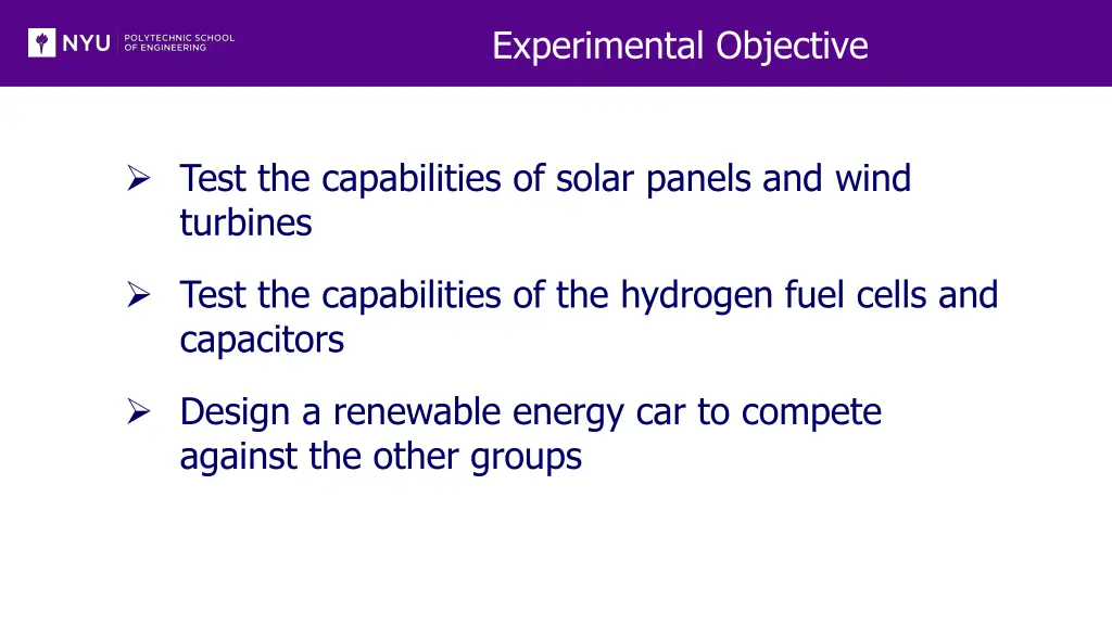 experimental objective