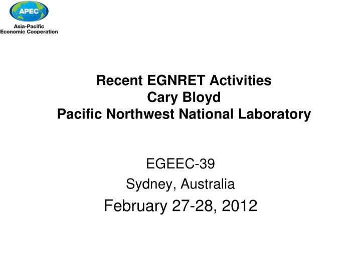 recent egnret activities cary bloyd pacific