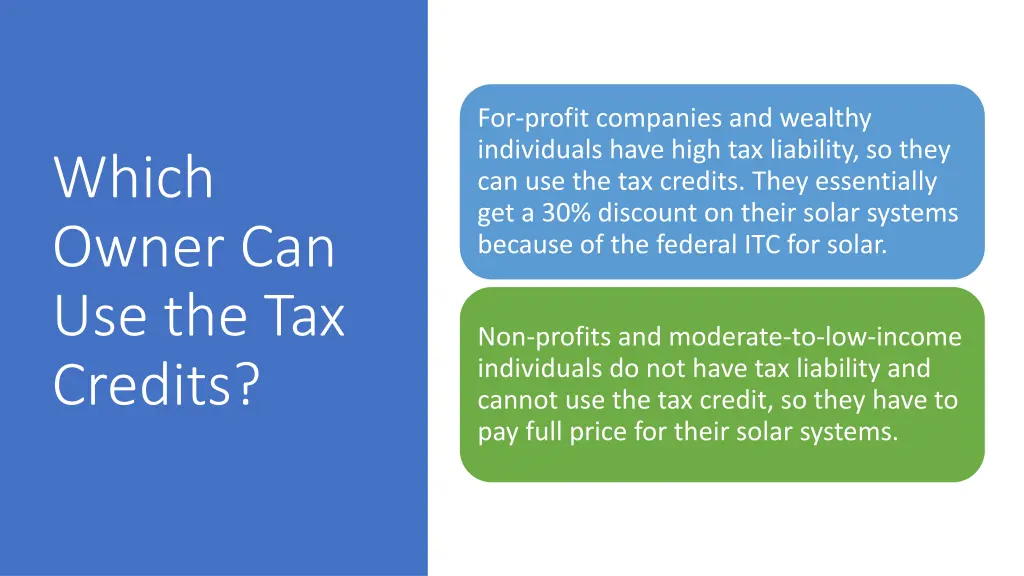 for profit companies and wealthy individuals have