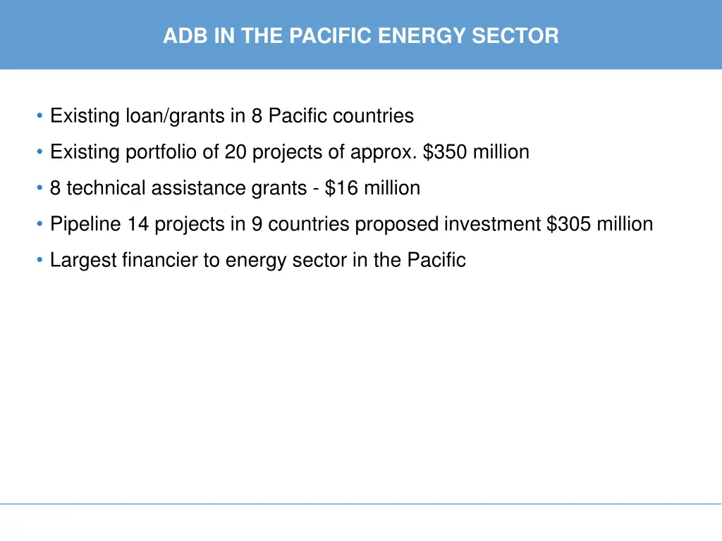 adb in the pacific energy sector