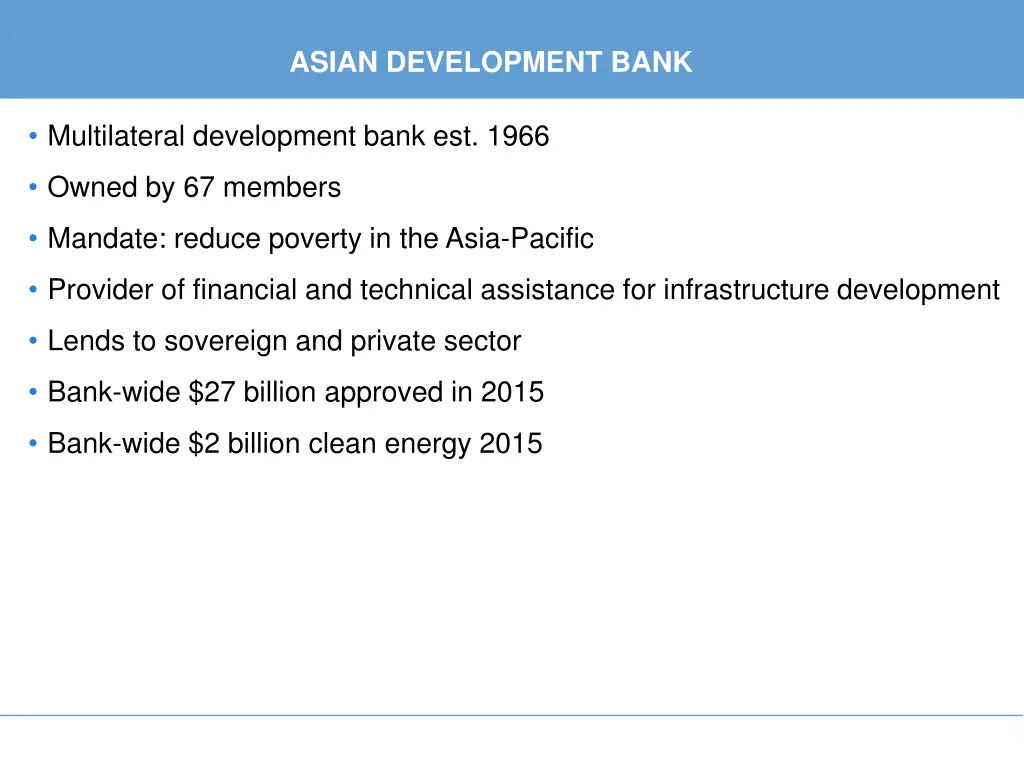 asian development bank