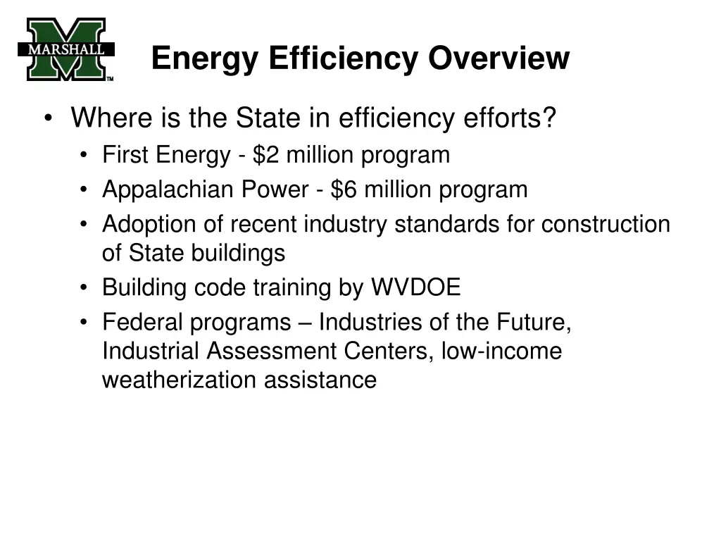 energy efficiency overview
