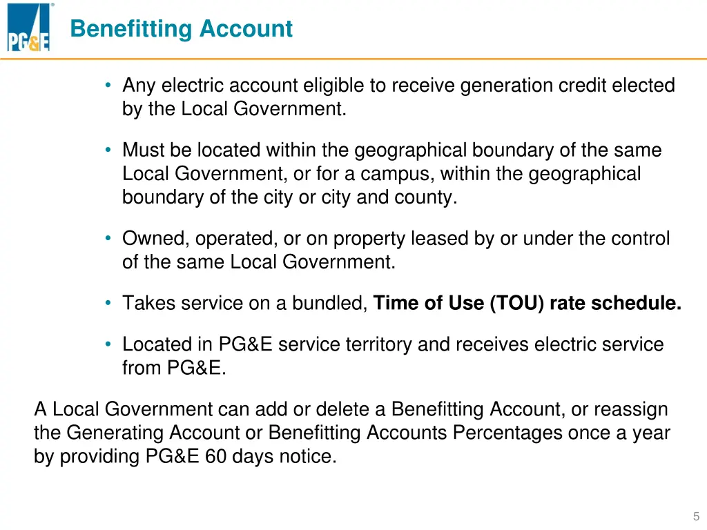 benefitting account