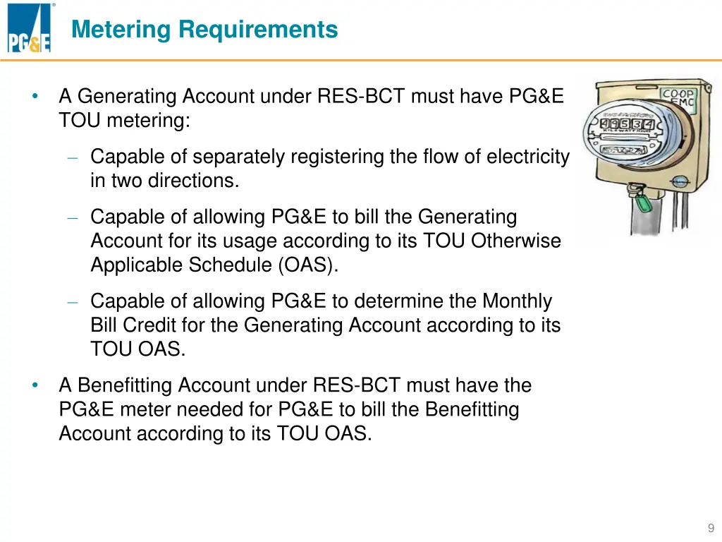 metering requirements