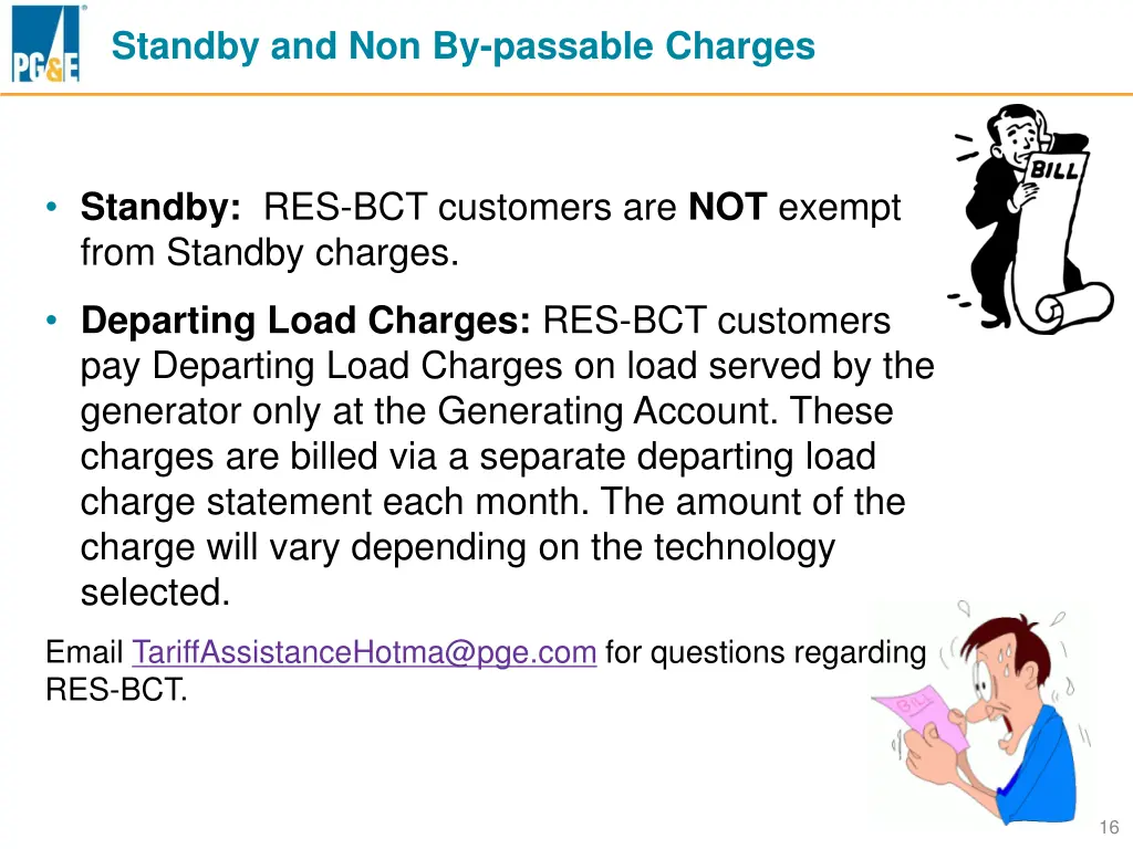 standby and non by passable charges