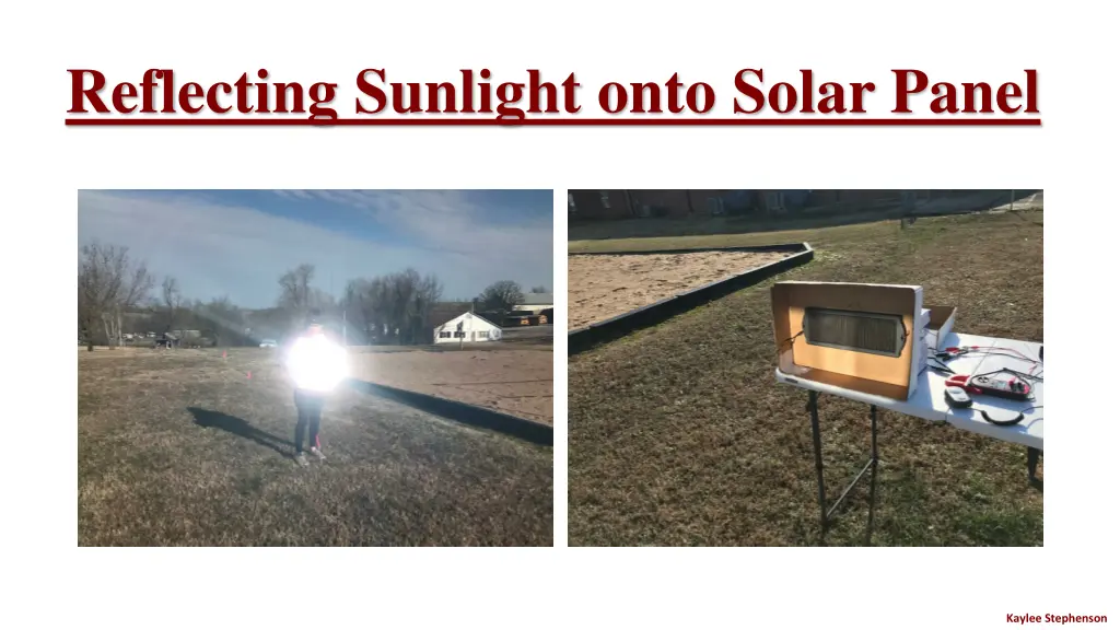 reflecting sunlight onto solar panel