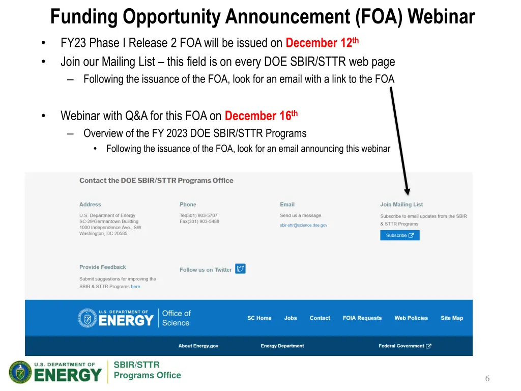 funding opportunity announcement foa webinar