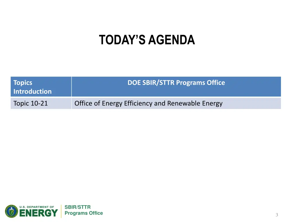 today s agenda