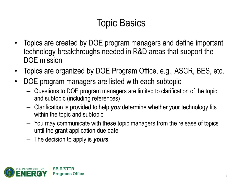 topic basics