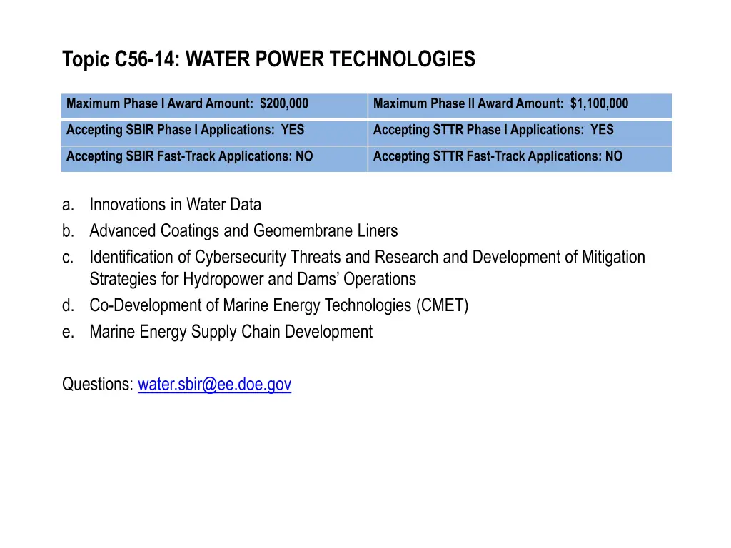topic c56 14 water power technologies
