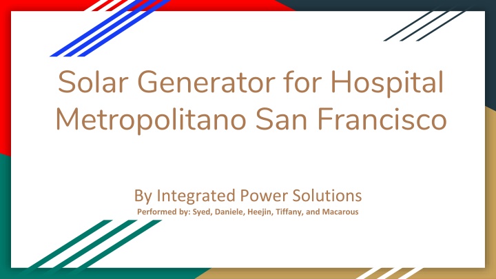 solar generator for hospital metropolitano