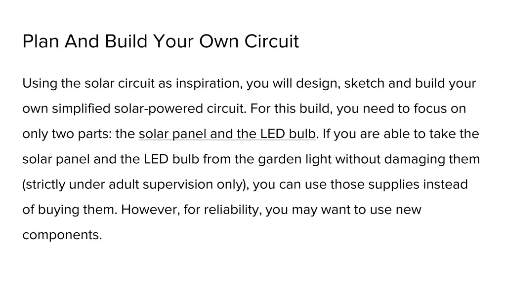 plan and build your own circuit