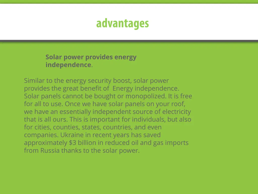 solar power provides energy independence