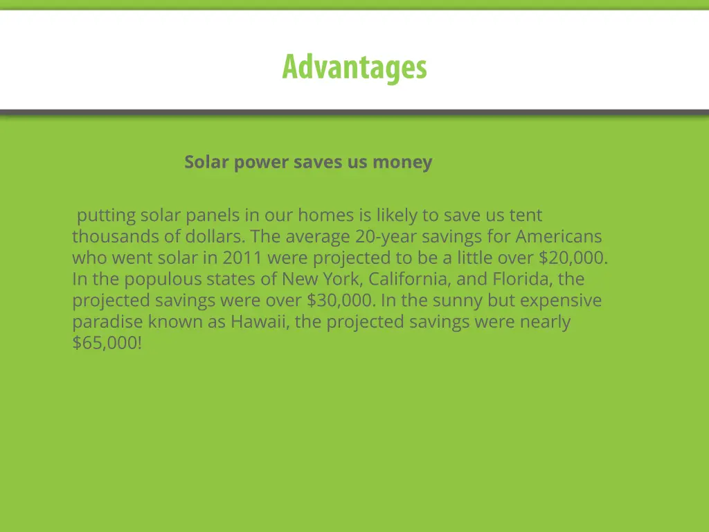solar power saves us money